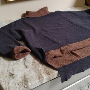 Humanoid Sweater Turtleneck in Blue & Brown Size M